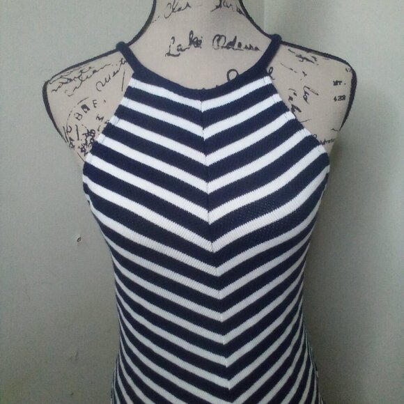 Maeve Anthropologie Shirt XS Sleeveless Straps Stripe Blue White - Picture 5 of 15